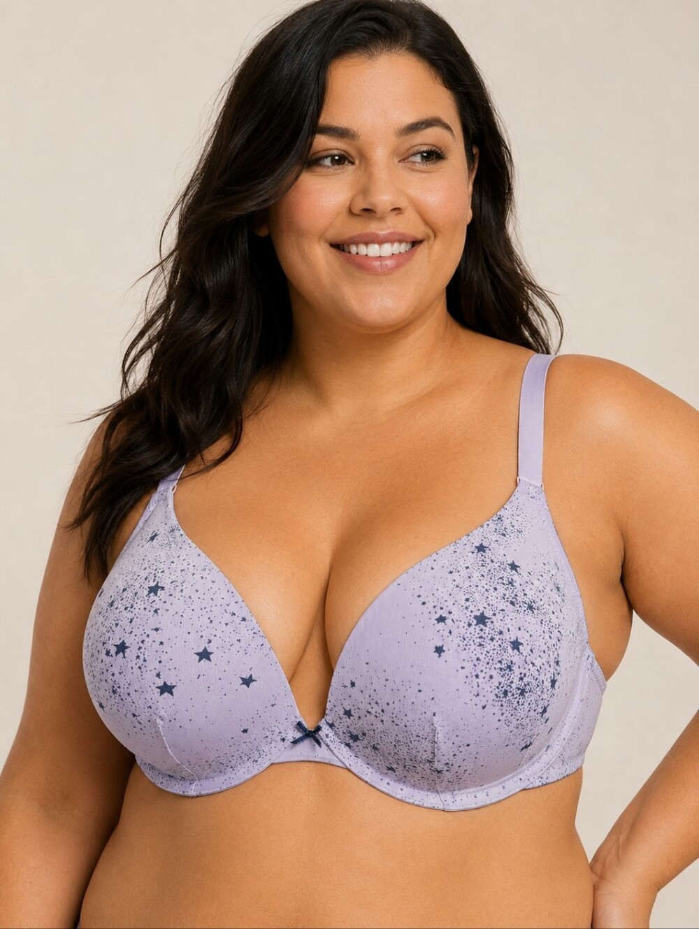 🌙 Cacique by Lane Bryant Star Print Bra — Size 44D